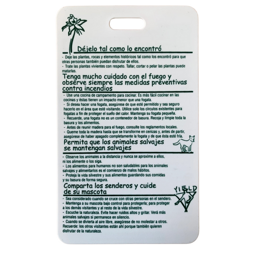 Spanish Frontcountry Ethics Reference Cards