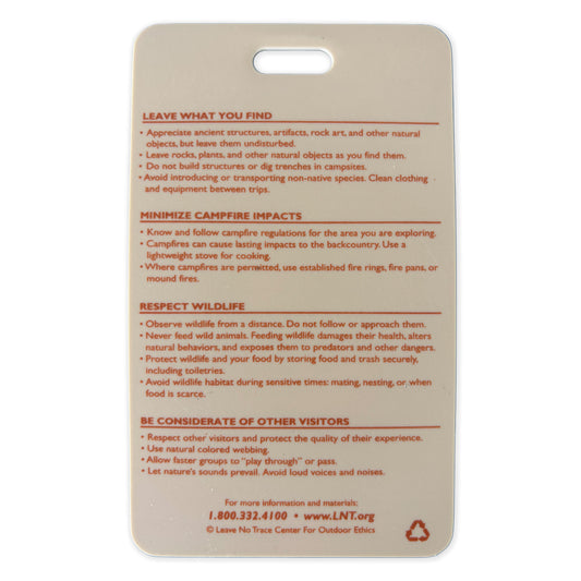 Canyoneering Ethics Reference Card (Tags)