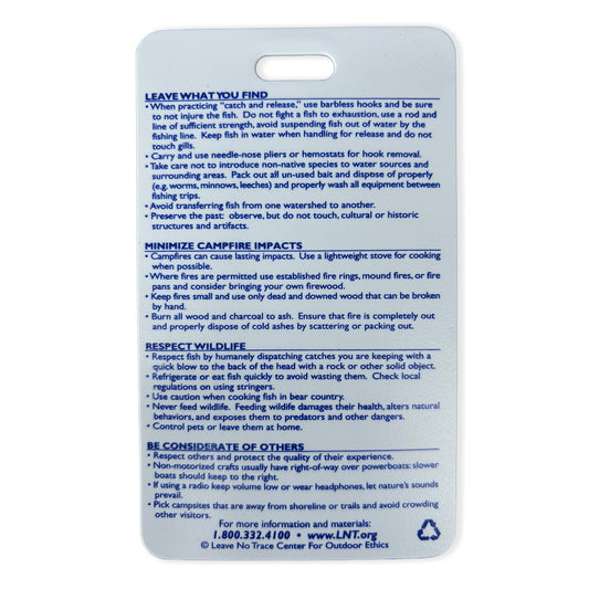 Fishing Ethics Reference Card (Tags)