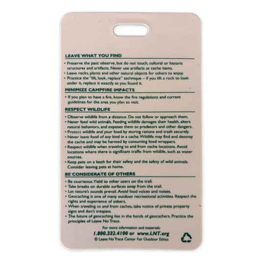 Geocaching Ethics Reference Card (Tags)