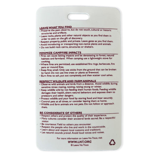 International Outdoor Ethics Reference Cards (Tags)