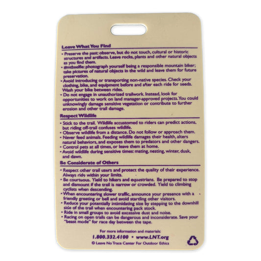 Mountain Biking Ethics Reference Card (Tags)