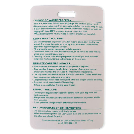 Stock Use Ethics Reference Card (Tags)