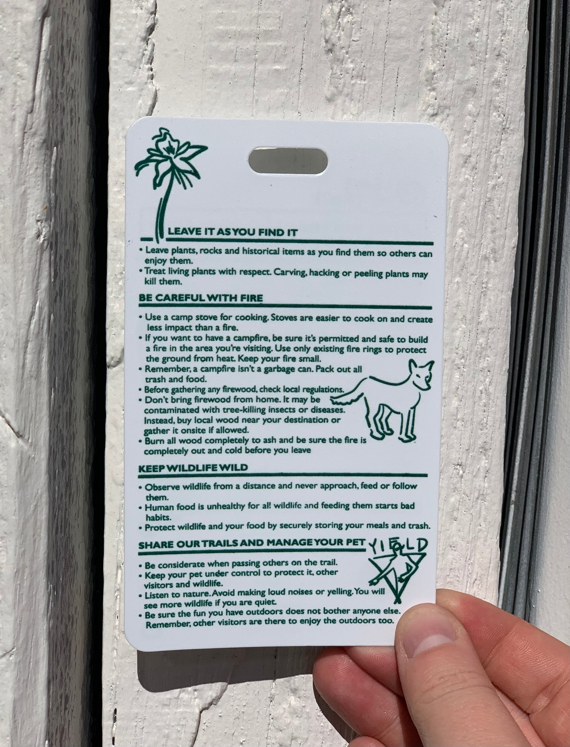 Individual Ethics Reference Cards (Tags) – Leave No Trace Online Store