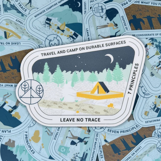 Travel & Camp on Durable Surfaces Sticker