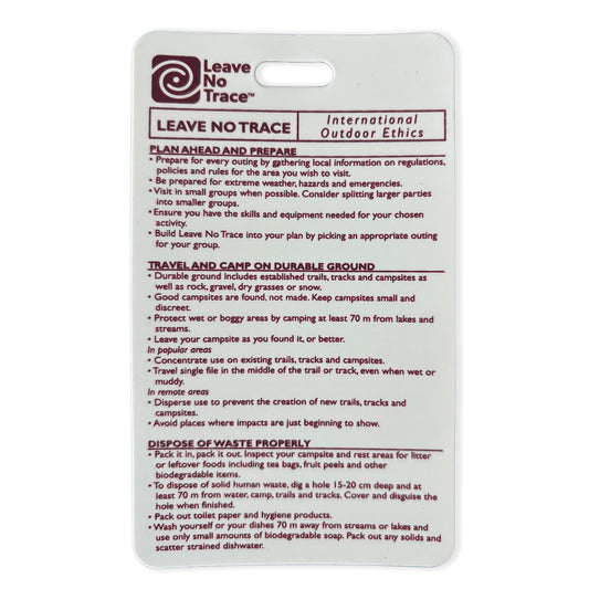 International Outdoor Ethics Reference Cards (Tags)