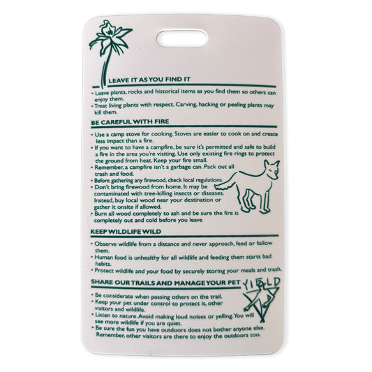 Outdoor Ethics Reference Card (Tags)