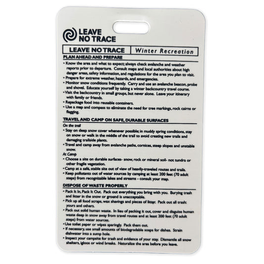 Winter Use Ethics Reference Card (Tags)